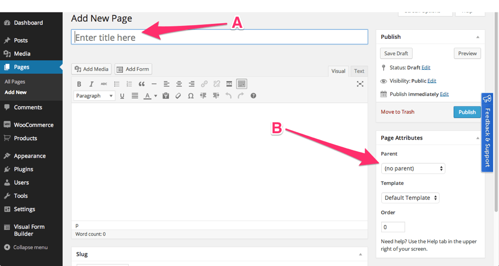 Adding a Page in WordPress
